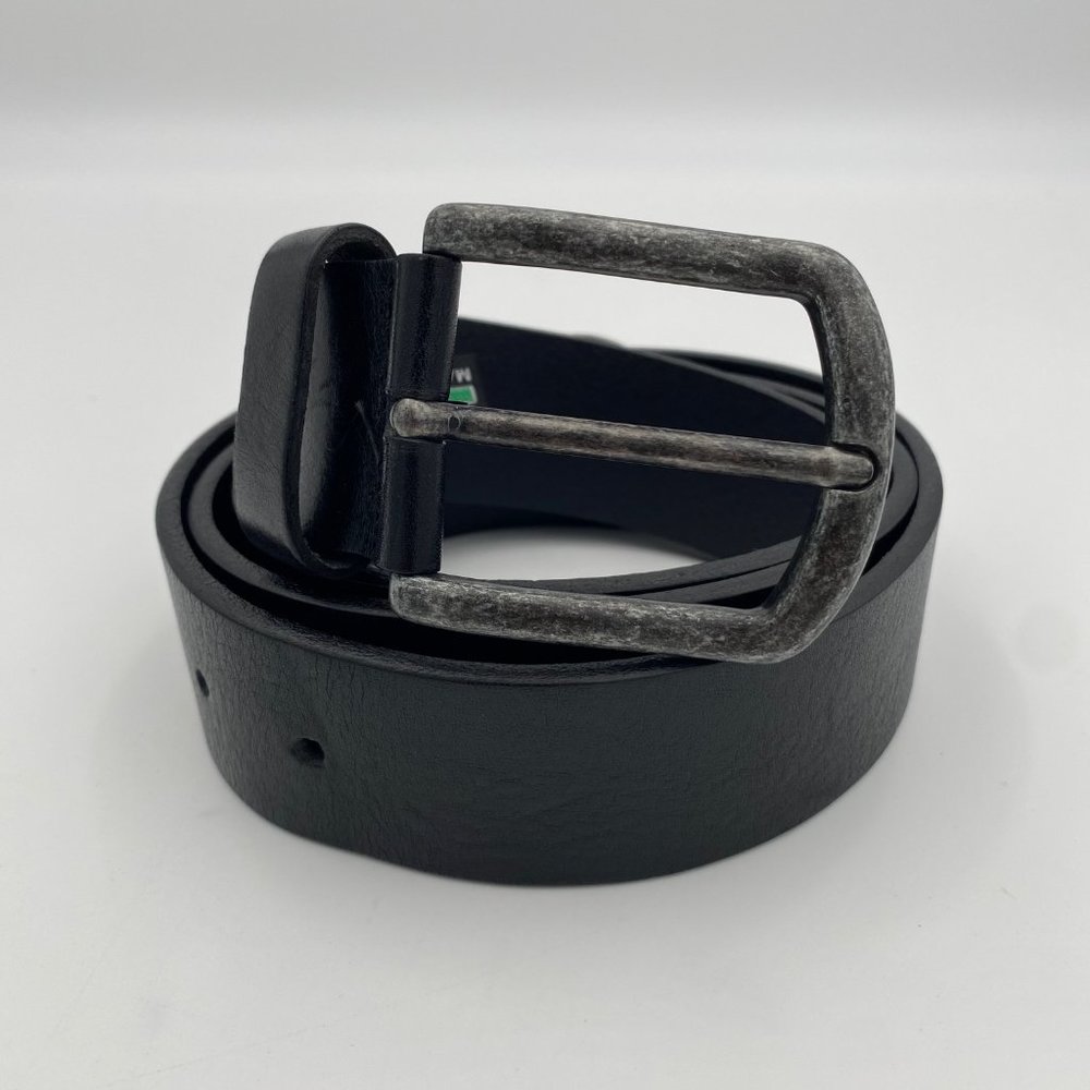 Bronzino Genuine Leather Black Belt Made in Italy Mens Size 42 / 105 1.5" Wide